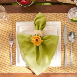 DII PVC Textured Twill Placemat Set 6 Piece, Honey Gold, 13x17.25" -Design Imports GUEST 31c97df2 af8d 4ef0 8da6 02ec9729b0b8