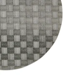 Design Imports Gray Basketweave Round Woven Placemat Set/4