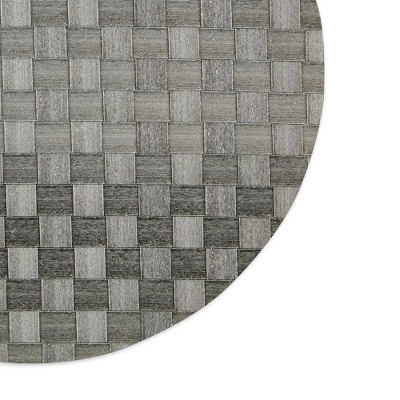 Design Imports Gray Basketweave Round Woven Placemat Set/4 1 Design Imports Gray Basketweave Round Woven Placemat Set/4