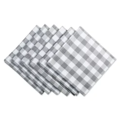 Design Imports Gray/White Checkers Napkin Set/6 -Design Imports GUEST 32a249b5 e793 46f4 a4c0 b6a7e0e72a4f