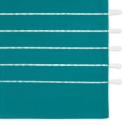 Design Imports Teal Stripe Tassel Placemat Set/4