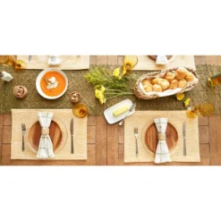 Design Imports Honey Gold/Off-White Tonal Recycled Cotton Slubby Rib Placemat Set/6 11 Design Imports Honey Gold/Off-White Tonal Recycled Cotton Slubby Rib Placemat Set/6 -Design Imports GUEST 339a4c7a 912b 4770 b38a ebb643c8e085