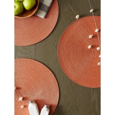 DII Solid Woven Placemat Set 6 Piece, Spice, 15" Dia 5 DII Solid Woven Placemat Set 6 Piece, Spice, 15" Dia - Image 5