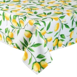 Design Imports Lemon Bliss Print Outdoor Tablecloth 60X84