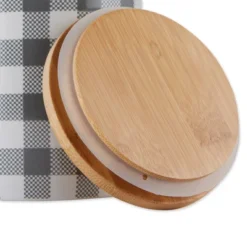 Design Imports Gray & White Buffalo Check Ceramic Canister Set/3 -Design Imports GUEST 349c2439 7629 4b89 ac82 980e6bb24192