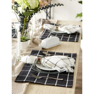 DII Check Placemat Set 6 Piece, Black Check, 13x19" 1 DII Check Placemat Set 6 Piece, Black Check, 13x19"