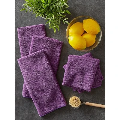 Design Imports Eggplant Essential Mf Dishtowel Set/6 4 Design Imports Eggplant Essential Mf Dishtowel Set/6 - Image 4