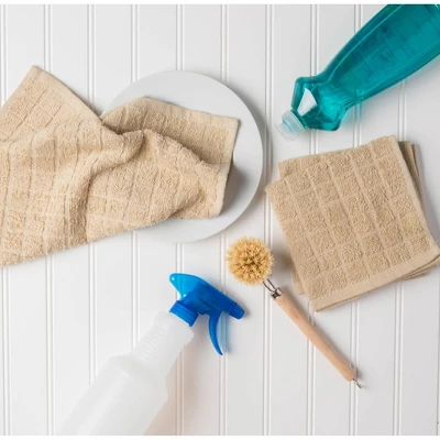 Design Imports Windowpane Terry Dishcloth Set 6 Piece, 12X12", Beige 2 Design Imports Windowpane Terry Dishcloth Set 6 Piece, 12X12", Beige - Image 2