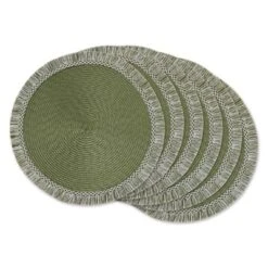 DII Fringe Placemat Set 6 Piece, Sage, 14.75 Dia -Design Imports GUEST 3652d452 47d0 409e a030 ee9b13f51100