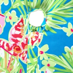 Design Imports Summer Floral Outdoor Tablecloth With Zipper 52 Round