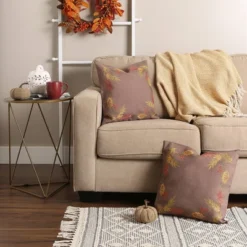 2pk 18"x18" Shimmering Leaves Square Throw Pillow Covers - Design Imports -Design Imports GUEST 37f3287b 8008 4c24 a229 2493c27dc66a