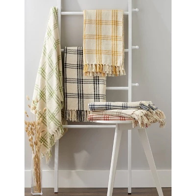 50"x60" Modern Farmhouse Plaid Throw Blanket Gold - Design Imports: Cotton Woven, Hypoallergenic, Machine Washable 12 50"x60" Modern Farmhouse Plaid Throw Blanket Gold - Design Imports: Cotton Woven, Hypoallergenic, Machine Washable - Image 12