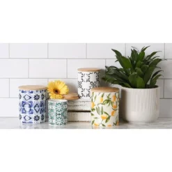 Design Imports Black Tile Ceramic Canister Set/3 -Design Imports GUEST 387786ca 6842 4da8 8f1a 3a30340e2e63 1