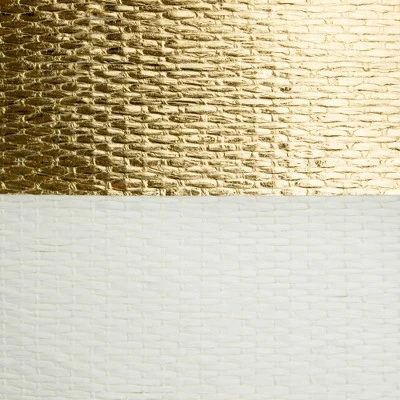 Design Imports Paper Bin Stripe Gold Round Large 20X15X15 2 Design Imports Paper Bin Stripe Gold Round Large 20X15X15 - Image 2