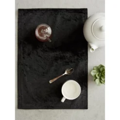 DII Polyester Velvet Placemat Set 4 Piece, Black, 13x19" 13 DII Polyester Velvet Placemat Set 4 Piece, Black, 13x19" -Design Imports GUEST 3a2eccdf a233 44de 8bd5 af116b0789f2