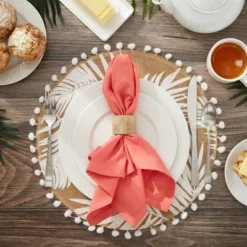 Design Imports Solid Cotton Napkin Set 6 Piece, Coral Reef, 20X20" -Design Imports GUEST 3a31c4dd c9a4 45c1 911a 8f65219282cb