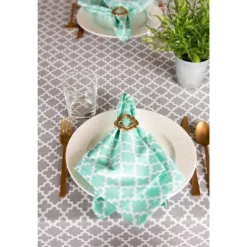 Design Imports Gray Lattice Tablecloth 60X84 -Design Imports GUEST 3a57b8d5 f54e 479d 831b 5eaed32ea48b