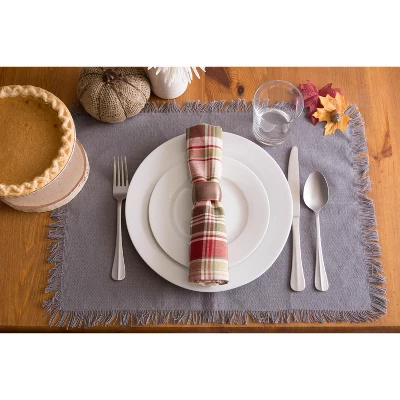 DII Heavyweight Fringe Placemat Set 6 Piece, Gray, 13x19" 4 DII Heavyweight Fringe Placemat Set 6 Piece, Gray, 13x19" - Image 4