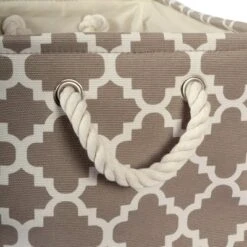 Design Imports Polyester Bin Lattice Brown Rectangle Large 17.5X12X15 -Design Imports GUEST 3b22c3b2 5bda 42f5 a563 a54f670394b0