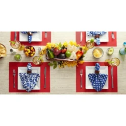 DII PVC Doubleframe Indoor/Outdoor Placemat Set/6, Tango Red, 13x17.25" -Design Imports GUEST 3b84e2d9 f1f2 4c11 be2f 0e6769140904