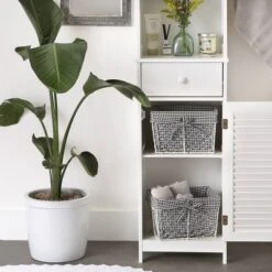 Design Imports Set Of 2 M Antique White Chicken Wire Gingham Check Liner Baskets Black/White -Design Imports GUEST 3bb48390 c608 4567 8554 afe82daa1571