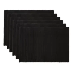 Design Imports Black Ribbed Placemat Set/6 -Design Imports GUEST 3bbd5ee8 a56c 4ae4 9250 ca0ad48cf13d