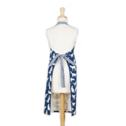 Design Imports Navy Cat Print Chef Apron