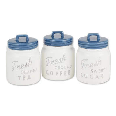 Design Imports Blue Ceramic Jar Canister Set/3 9 Design Imports Blue Ceramic Jar Canister Set/3 - Image 9