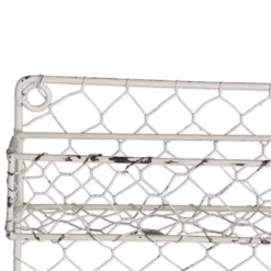 Design Imports Antique White 4 Row Chicken Wire Spice Rack