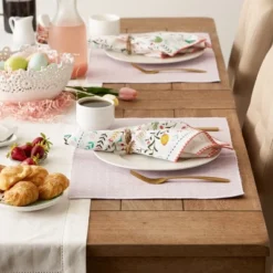 Design Imports Lavender Fog Dobby Dots Rib Placemat Set/6 -Design Imports GUEST 3e14e25d c123 4532 a404 909fa0847cb4