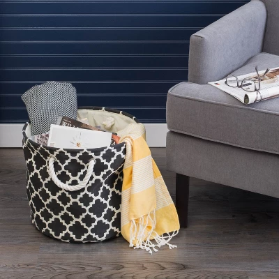 Design Imports Polyester Bin Lattice Black Rectangle Medium 16X10X12 5 Design Imports Polyester Bin Lattice Black Rectangle Medium 16X10X12 - Image 5