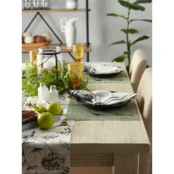 DII PVC Tweed Placemat Set 6 Piece, Fig Green, 13x17.25" -Design Imports GUEST 3e620f45 2abb 471c ac9f eeb5eb77dd1b