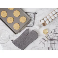 Design Imports Gray Terry Oven Mitt Set/2