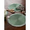DII Fringe Placemat Set 6 Piece, Dark Green, 14.75" Dia