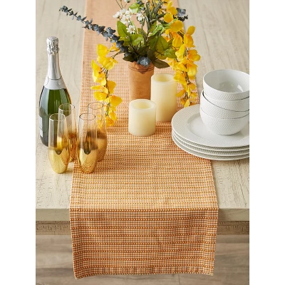 Design Imports Gingham Check Table Runner, Pumpkin Spice, 14X108" 4 Design Imports Gingham Check Table Runner, Pumpkin Spice, 14X108" - Image 4