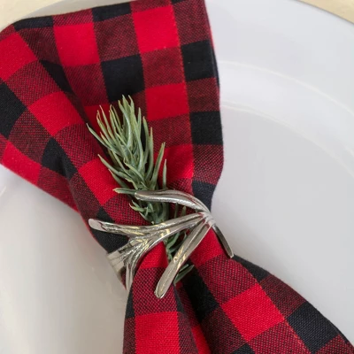 DII Metallic Silver Napkin Ring Set 6 Piece, Antique Branches 1 DII Metallic Silver Napkin Ring Set 6 Piece, Antique Branches