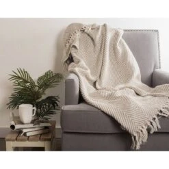 50"x60" Urban Throw Blanket Stone - Design Imports: Cotton, Woven, Hypoallergenic, Midweight 7 50"x60" Urban Throw Blanket Stone - Design Imports: Cotton, Woven, Hypoallergenic, Midweight -Design Imports GUEST 3ef341fa 4dc3 48bc b5f9 0e511b5a85b5