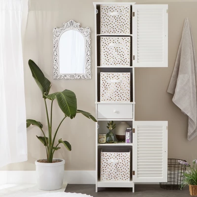 Nonwoven Polyester Cube Small Dots White/Gold Square 11x11x11 Set/4 9 Nonwoven Polyester Cube Small Dots White/Gold Square 11x11x11 Set/4 - Image 9