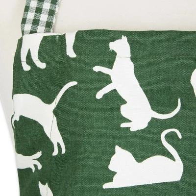 Design Imports Hunter Green Cat Print Chef Apron 2 Design Imports Hunter Green Cat Print Chef Apron - Image 2