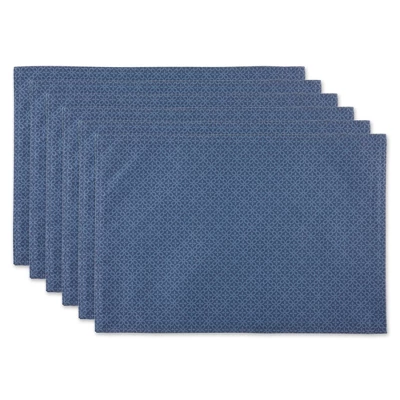 Design Imports French Blue Tonal Lattice Print Outdoor Placemat Set/6 7 Design Imports French Blue Tonal Lattice Print Outdoor Placemat Set/6 - Image 7