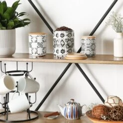 Design Imports Black Tile Ceramic Canister Set/3 -Design Imports GUEST 3f4fd1c2 53f3 4dfd bfa5 79df65af5cea