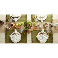 Variegated Olive Green Fringe Placemat (Set Of 6) -Design Imports GUEST 3f591bcf d7b3 468f a646 4dfea6abe535