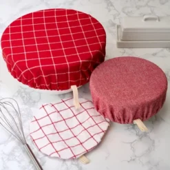 Design Imports Reusable Cotton Dish Covers Set/3, Red Cider -Design Imports GUEST 3fb84b12 58ee 4daa a03a ec60c2f7d51f