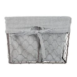 Design Imports Set Of 3 S Rustic Bronze Chicken Wire Ticking Stripe Liner Baskets Black/White -Design Imports GUEST 3ff6c103 6d8a 40cc 91fe 40d7ba2051d2
