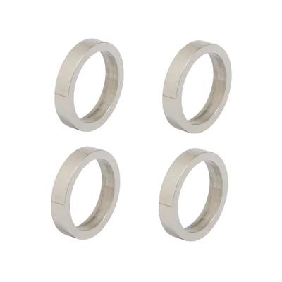 Design Imports Silver Circle Napkin Ring Set/4 4 Design Imports Silver Circle Napkin Ring Set/4 - Image 4