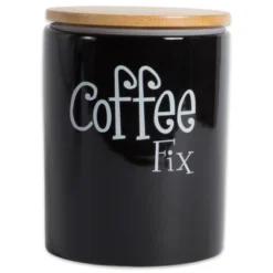 Design Imports Black Coffee/Sugar/Tea Ceramic Canister Set/3 -Design Imports GUEST 4031a1d0 be96 4560 ac56 efca9f486a76