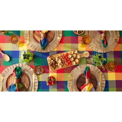 Design Imports Indian Summer Check Tablecloth 52X52 5 Design Imports Indian Summer Check Tablecloth 52X52 - Image 5