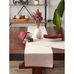 DII Ribbed Recycled Cotton/Poly Placemat Set 6 Piece, Pale Mauve, 13x19" -Design Imports GUEST 40d281b1 c83e 423a 94e1 eb107a3aaee8