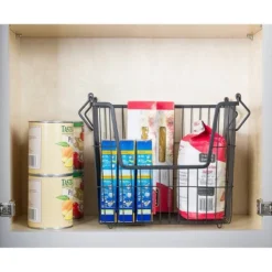 13"x 10"x 11"Large Rectangle Metal Basket Black - Design Imports -Design Imports GUEST 411280ff 626b 48ab 9225 85588d42e9b3