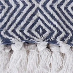 50"x60" Diamond Geometric Throw Blanket French Blue - Design Imports -Design Imports GUEST 4178523b 83ec 4ebc be8b e2f8e9091ef0